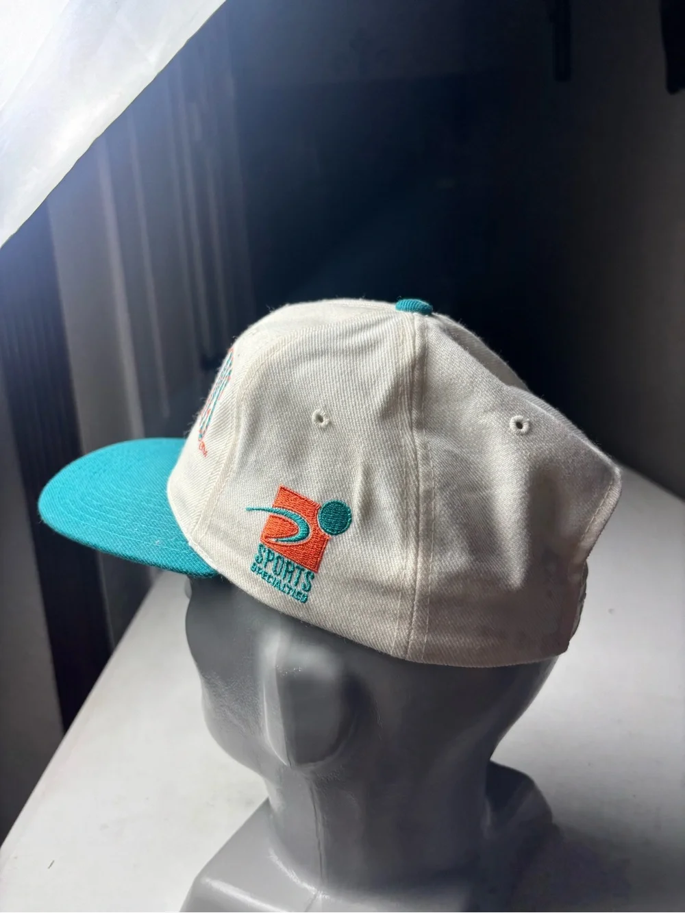 Vintage Miami Dolphins Hat Shadow Laser One Size White NFL Sports Specialties